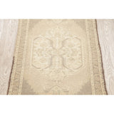 Oushak Vintage Muted Distressed Oriental Hand Knotted Turkish Area Rug - 3'7" x 2'0"