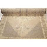 Oushak Vintage Muted Distressed Oriental Hand Knotted Turkish Area Rug - 3'7" x 2'0"
