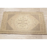 Oushak Vintage Muted Distressed Oriental Hand Knotted Turkish Area Rug - 3'7" x 2'0"