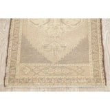 Oushak Vintage Muted Distressed Oriental Hand Knotted Turkish Area Rug - 3'7" x 2'0"