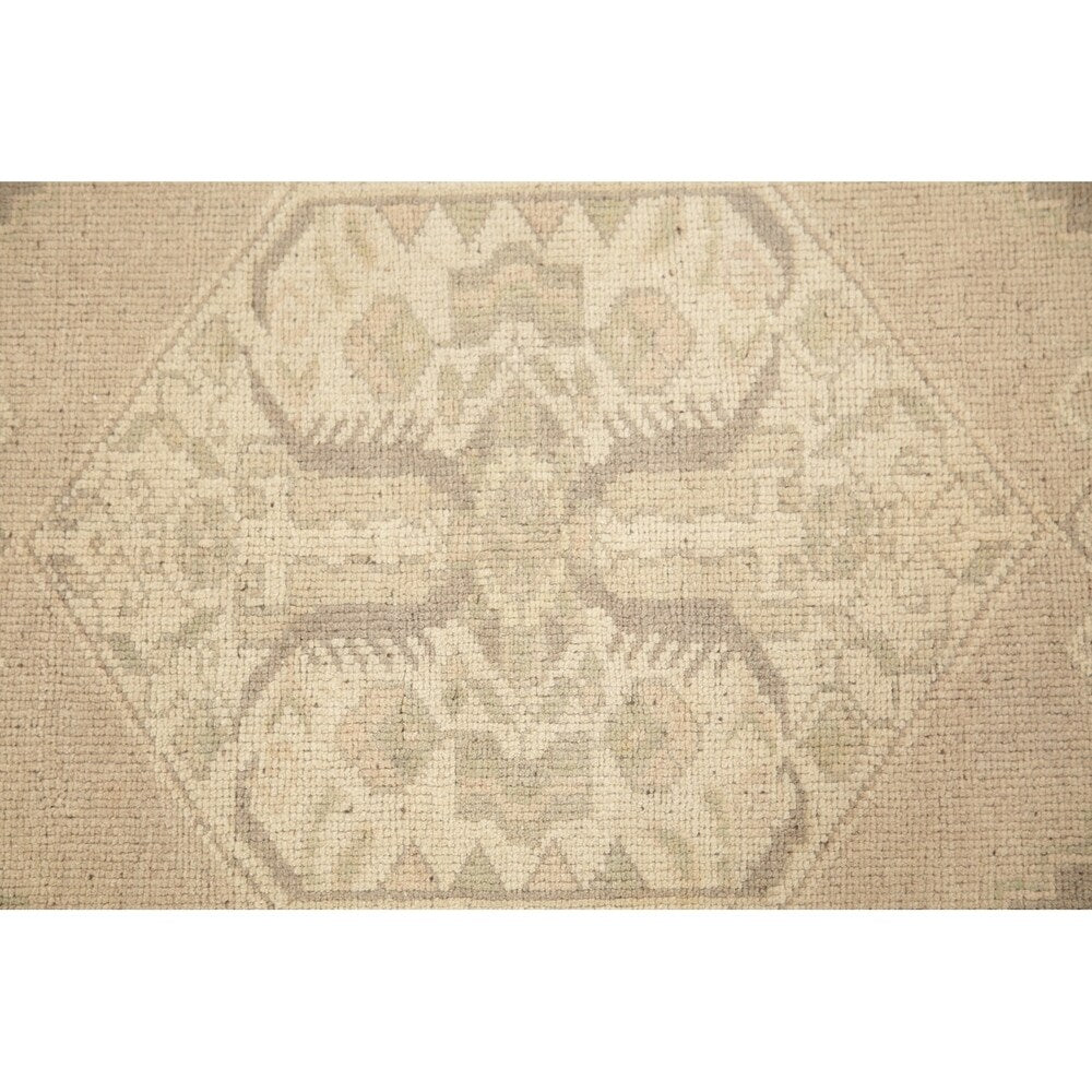 Oushak Vintage Muted Distressed Oriental Hand Knotted Turkish Area Rug - 3'7" x 2'0"