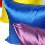 Home Decor Pillow Covers Satin Zippered Pillow Case Cushion Cover Colored Solid Pillowcase Decorative Bedding Soft Cushion Case