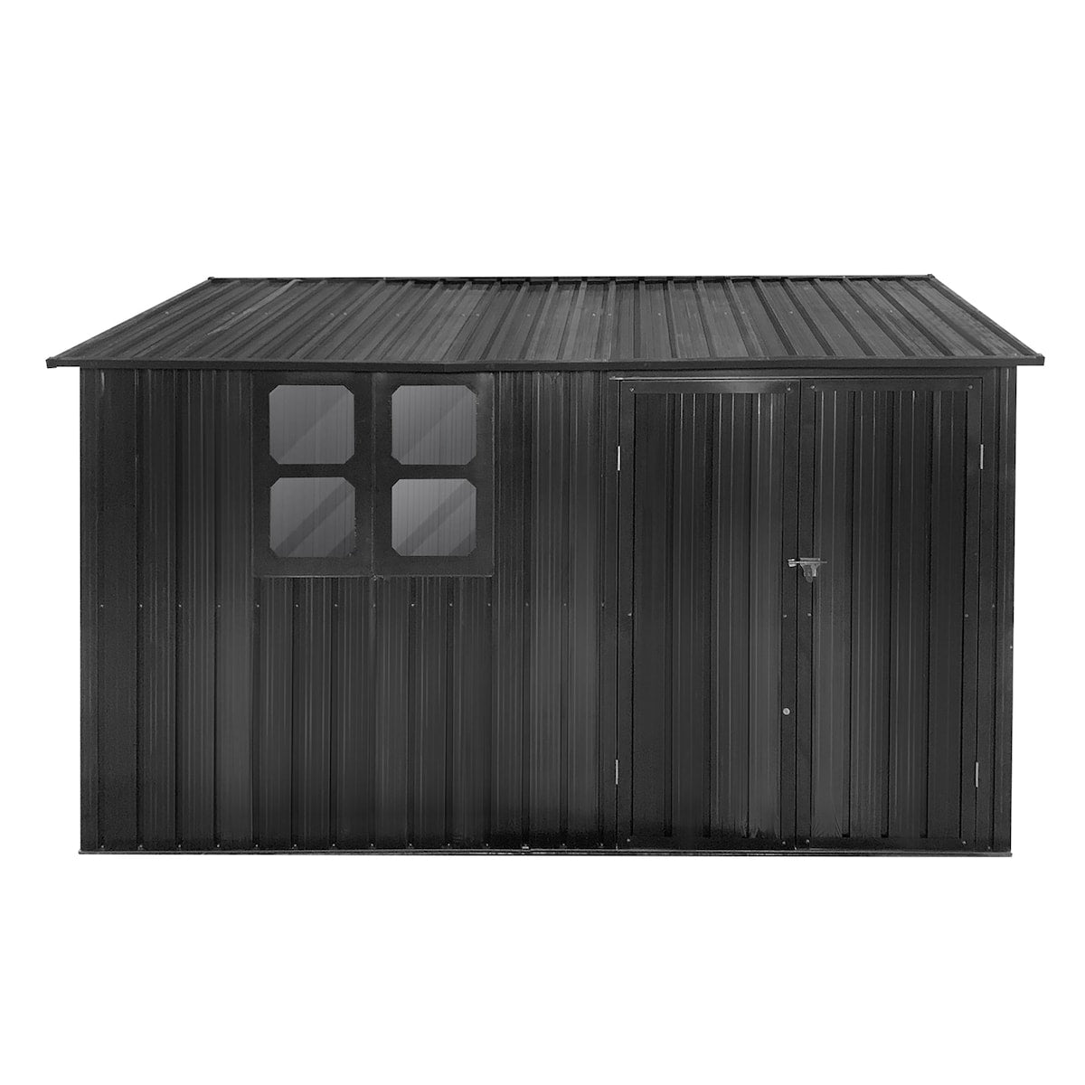 Outdoor 10 x 8 ft. Metal Storage Shed with Window and Vents and Lockable Door