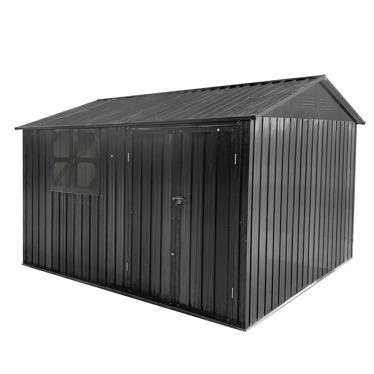Outdoor 10 x 8 ft. Metal Storage Shed with Window and Vents and Lockable Door