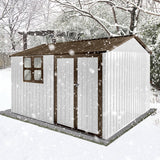 Outdoor 10 x 8 ft. Metal Storage Shed with Window and Vents and Lockable Door