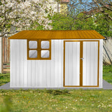Outdoor 10 x 8 ft. Metal Storage Shed with Window and Vents and Lockable Door