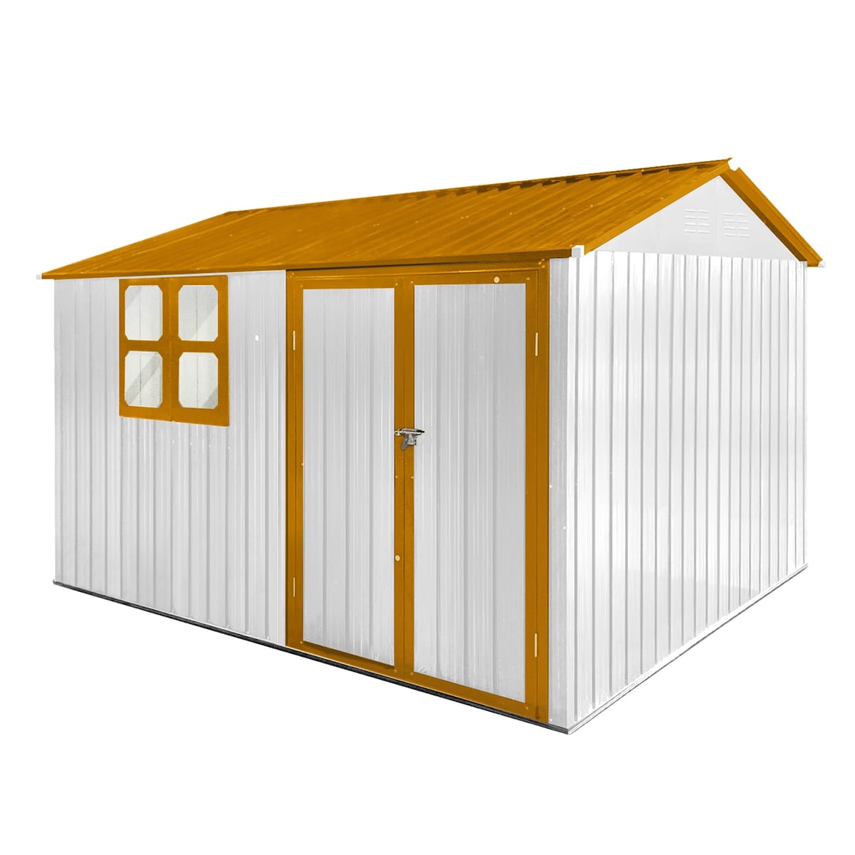 Outdoor 10 x 8 ft. Metal Storage Shed with Window and Vents and Lockable Door