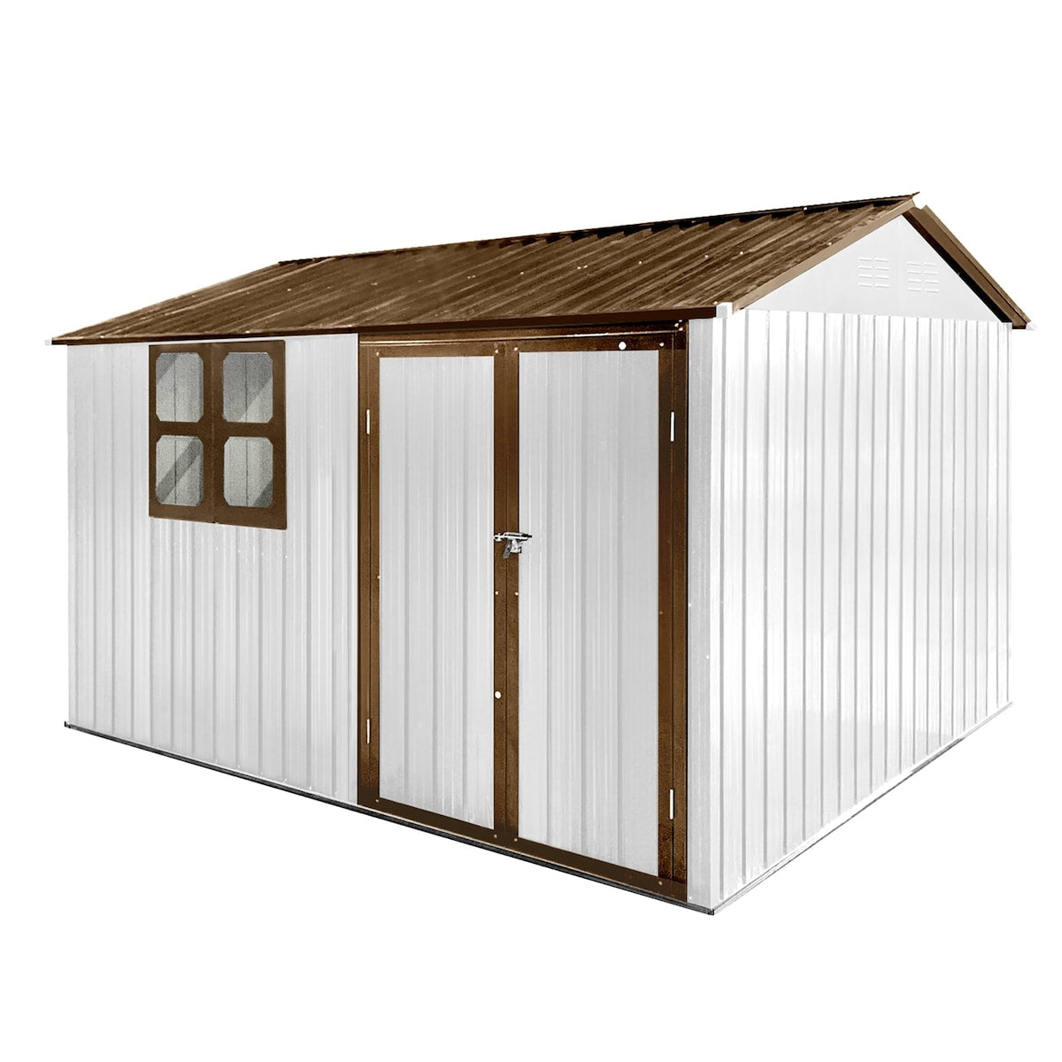 Outdoor 10 x 8 ft. Metal Storage Shed with Window and Vents and Lockable Door