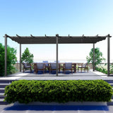 Outdoor 10' x 10' Pergola with Sun Shade Canopy on Top and Sides, Aluminum Frame