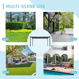 Outdoor 10' x 10' Pergola with Sun Shade Canopy on Top and Sides, Aluminum Frame