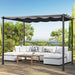 Outdoor 10' x 10' Pergola with Sun Shade Canopy on Top and Sides, Aluminum Frame