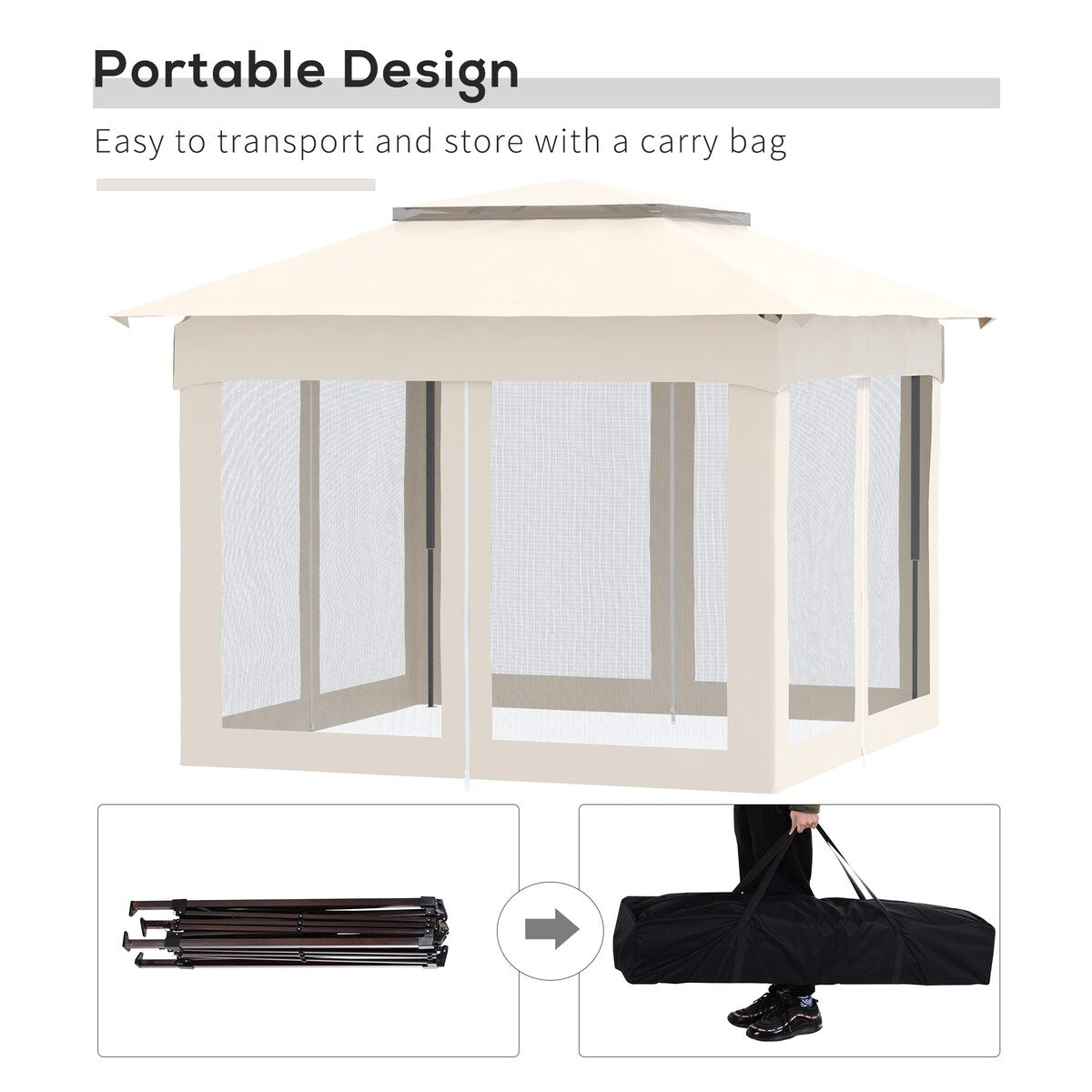 Outdoor 11' x 11' Portable Pop Up Canopy,Instant Event Tent with Carry Bag