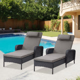 Outdoor 2 Peice Rattan Lounge Chaise