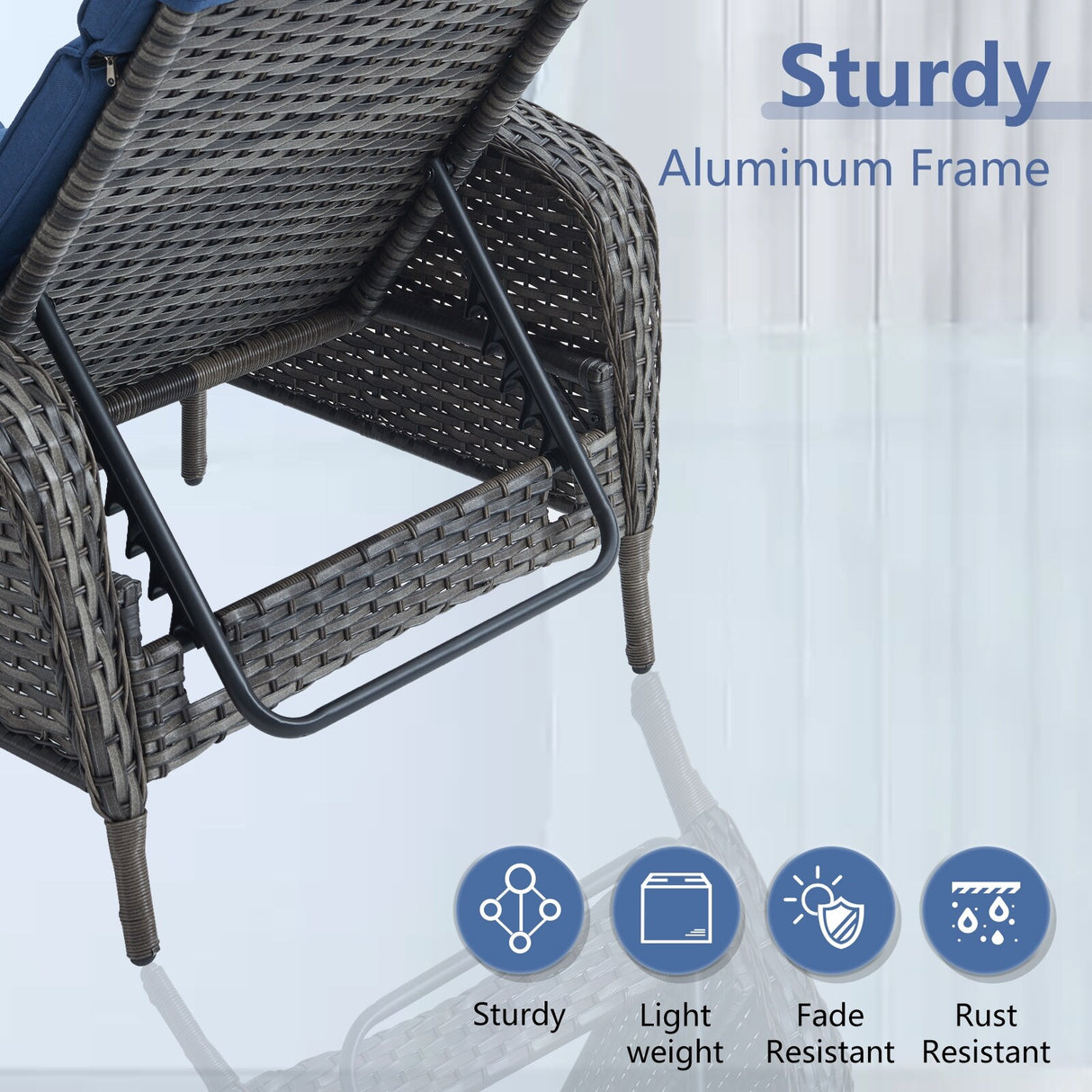 Outdoor 2 Peice Rattan Lounge Chaise