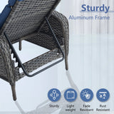 Outdoor 2 Peice Rattan Lounge Chaise
