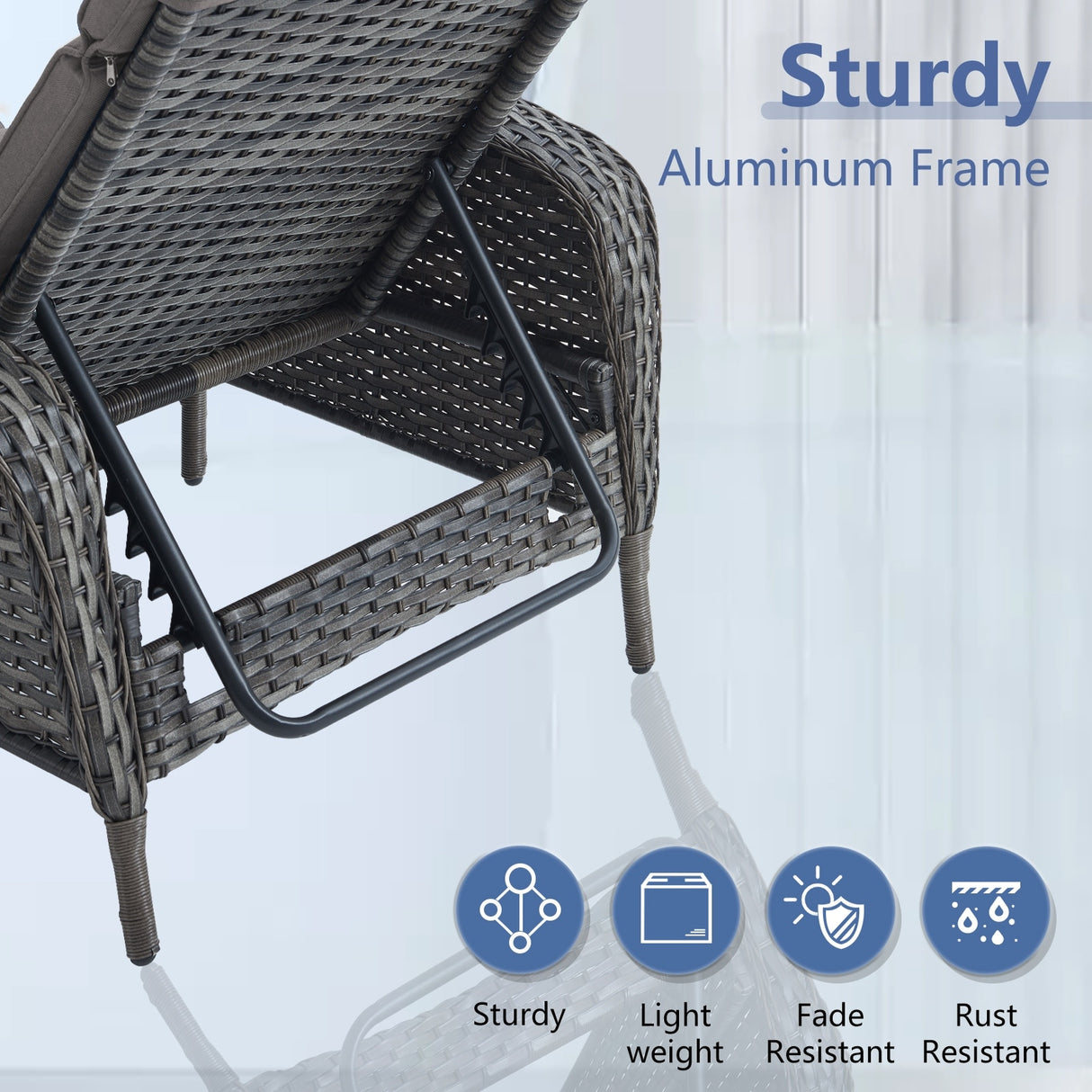 Outdoor 2 Peice Rattan Lounge Chaise