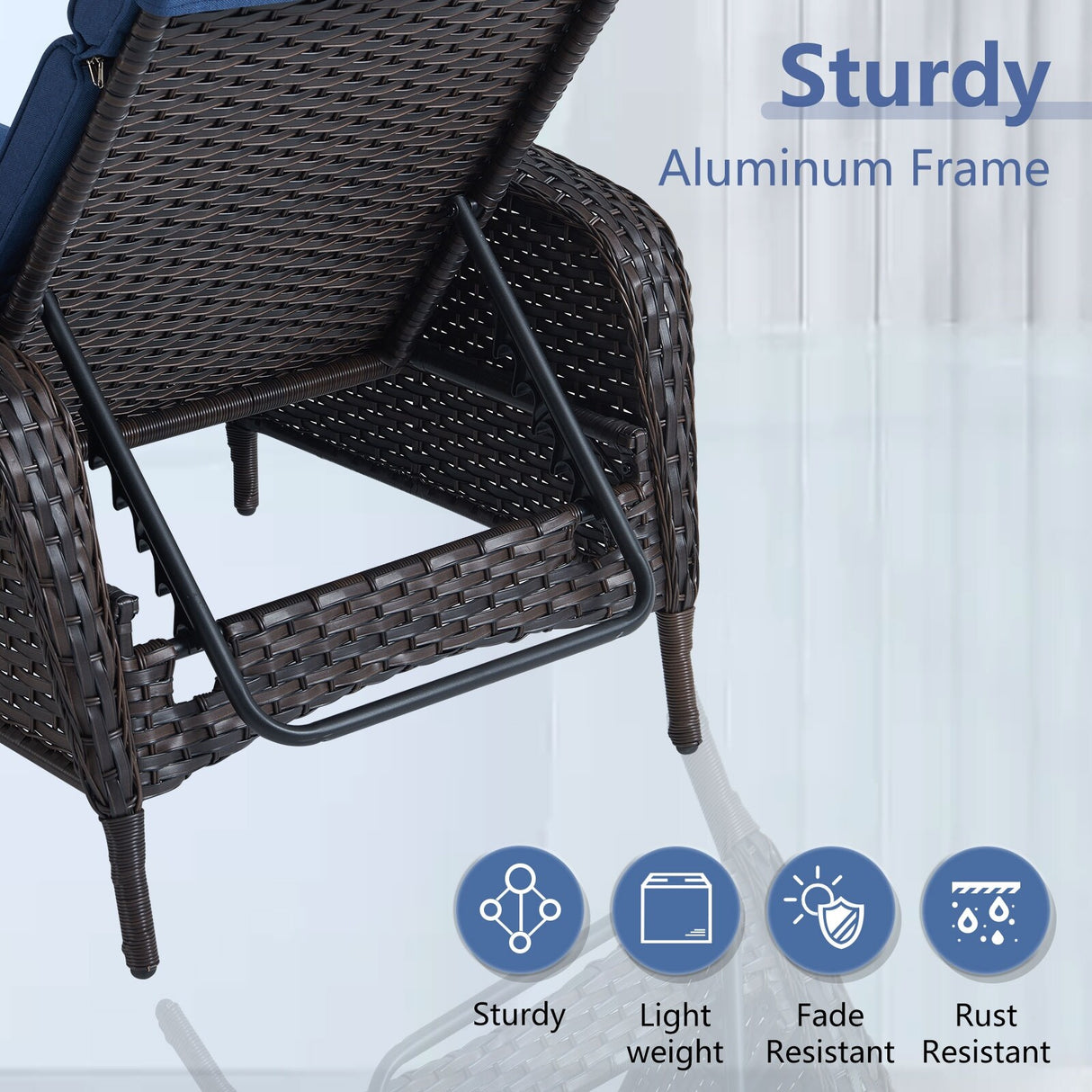 Outdoor 2 Peice Rattan Lounge Chaise