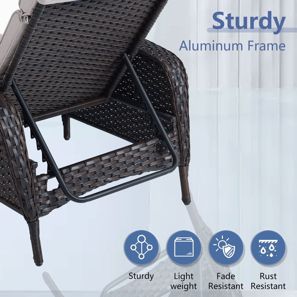 Outdoor 2 Peice Rattan Lounge Chaise