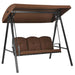 Outdoor 3-Seat Porch Swing with Adjust Canopy and Cushions - 114" x 53" x 74" (L x W x H)