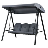 Outdoor 3-Seat Porch Swing with Adjust Canopy and Cushions - 114" x 53" x 74" (L x W x H)
