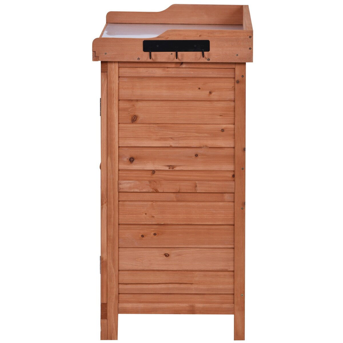 Outdoor 39" Potting Bench Table, Rustic Garden Workstation Storage Cabinet Garden Shed with 2-Tier Shelves and Side Hook