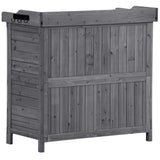 Outdoor 39" Potting Bench Table, Rustic Garden Workstation Storage Cabinet Garden Shed with 2-Tier Shelves and Side Hook