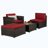 Outdoor 4-Piece Rattan Sectional Sofa Sets