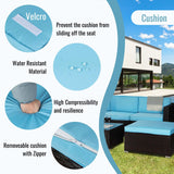 Outdoor 4-Piece Rattan Sectional Sofa Sets