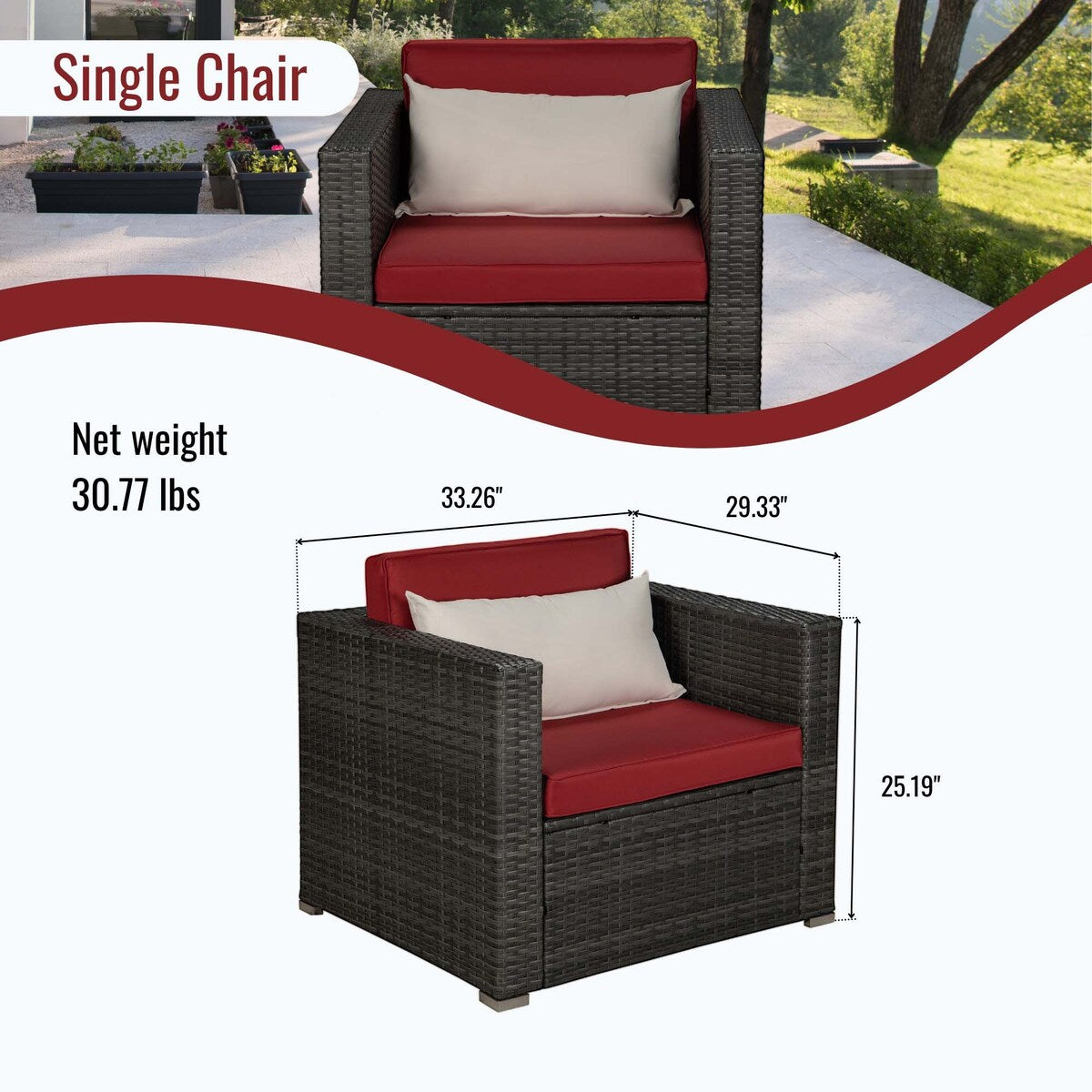 Outdoor 4-Piece Rattan Sectional Sofa Sets