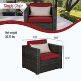 Outdoor 4-Piece Rattan Sectional Sofa Sets