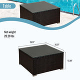 Outdoor 4-Piece Rattan Sectional Sofa Sets