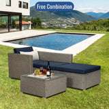 Outdoor 4-Piece Rattan Sectional Sofa Sets