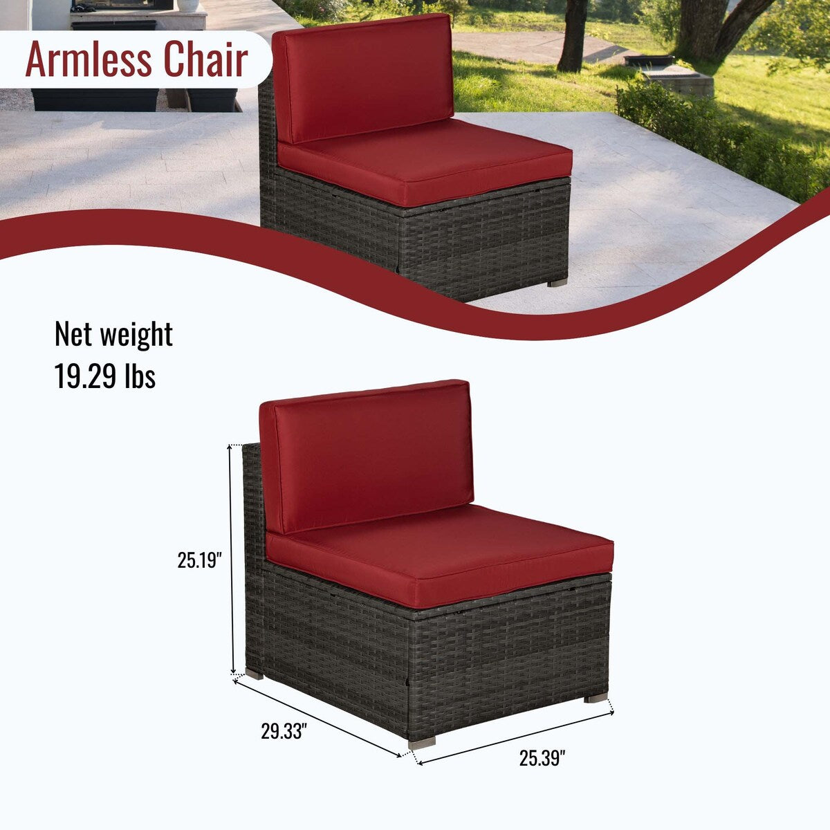 Outdoor 4-Piece Rattan Sectional Sofa Sets