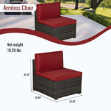 Outdoor 4-Piece Rattan Sectional Sofa Sets