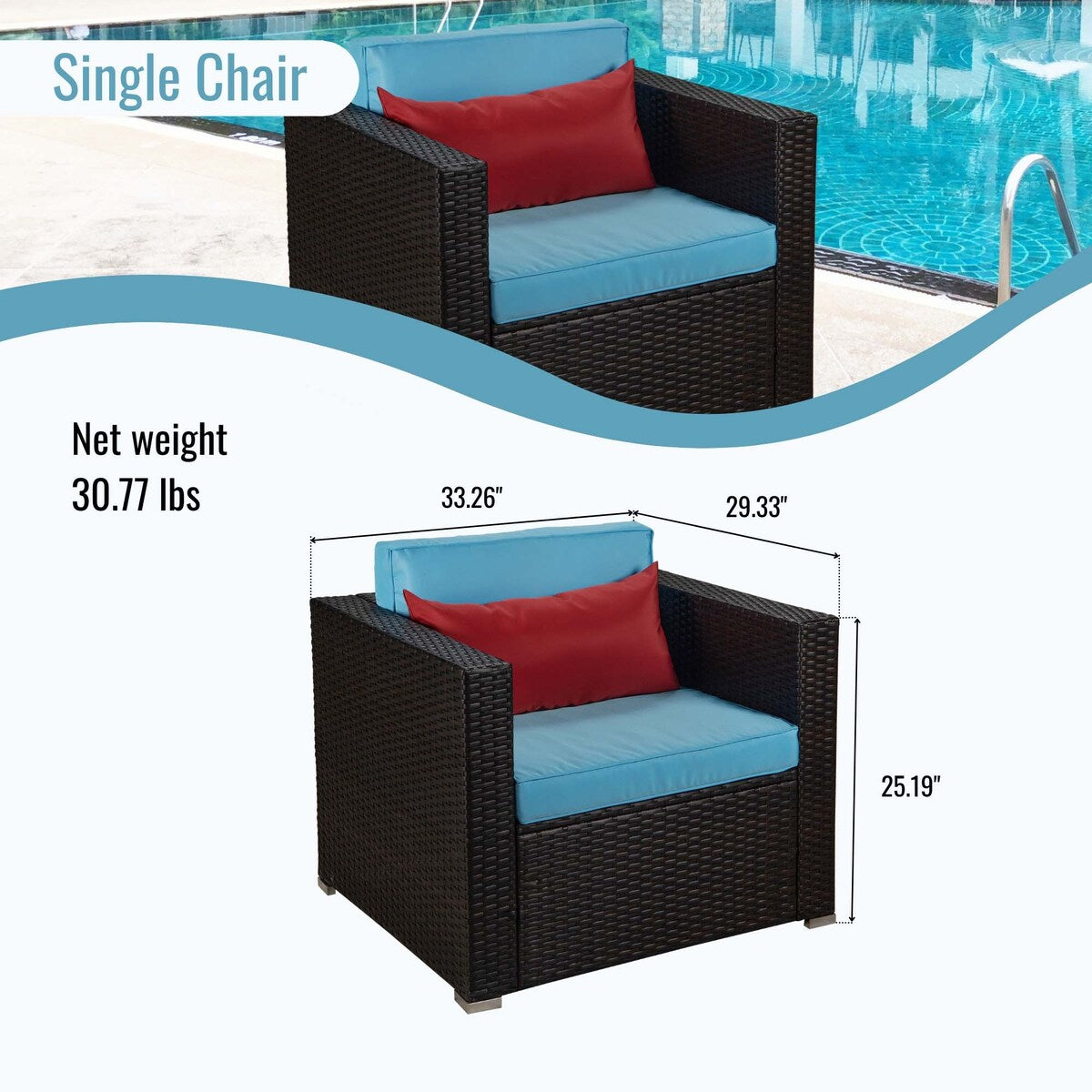 Outdoor 4-Piece Rattan Sectional Sofa Sets