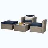 Outdoor 4-Piece Rattan Sectional Sofa Sets