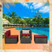 Outdoor 4-Piece Rattan Sectional Sofa Sets
