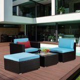 Outdoor 4-Piece Rattan Sectional Sofa Sets