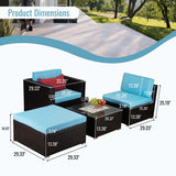 Outdoor 4-Piece Rattan Sectional Sofa Sets