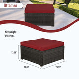 Outdoor 4-Piece Rattan Sectional Sofa Sets