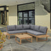 Outdoor 4 pieces V-Shaped Acacia Wood Sectional Sofa Set