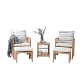 Outdoor 5-Piece Rattan Conversation Set with Cushion