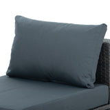 Outdoor 7-Set Combination Sofa Furniture with Coffee Table, Patio PE Wicker Conversation Couch Sets for Garden, Dark Grey