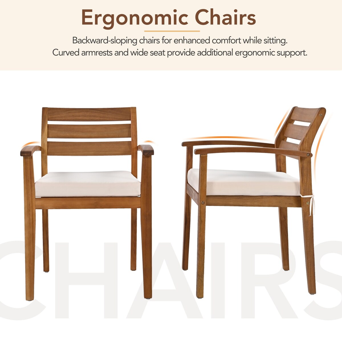 Outdoor Acacia Wood 6-Pieces Wood Dining Table Set w/ 4 Chairs & Bench