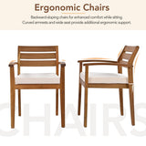 Outdoor Acacia Wood 6-Pieces Wood Dining Table Set w/ 4 Chairs & Bench