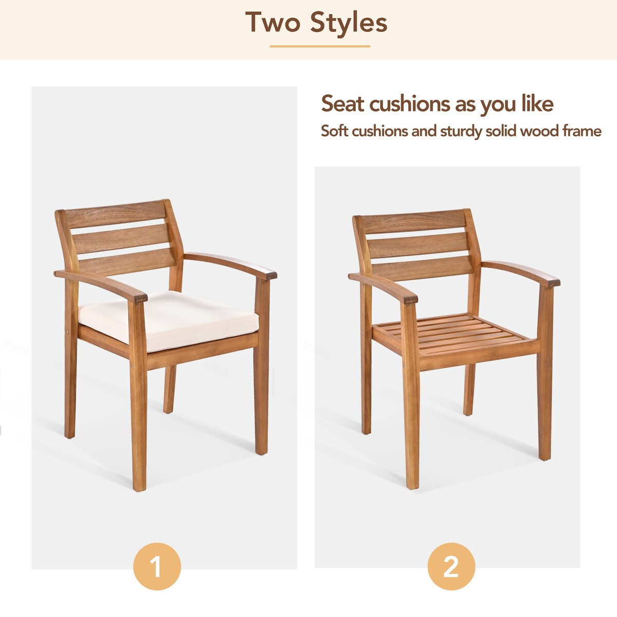 Outdoor Acacia Wood 6-Pieces Wood Dining Table Set w/ 4 Chairs & Bench