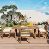 Outdoor Acacia Wood Dining Table and Chairs Set