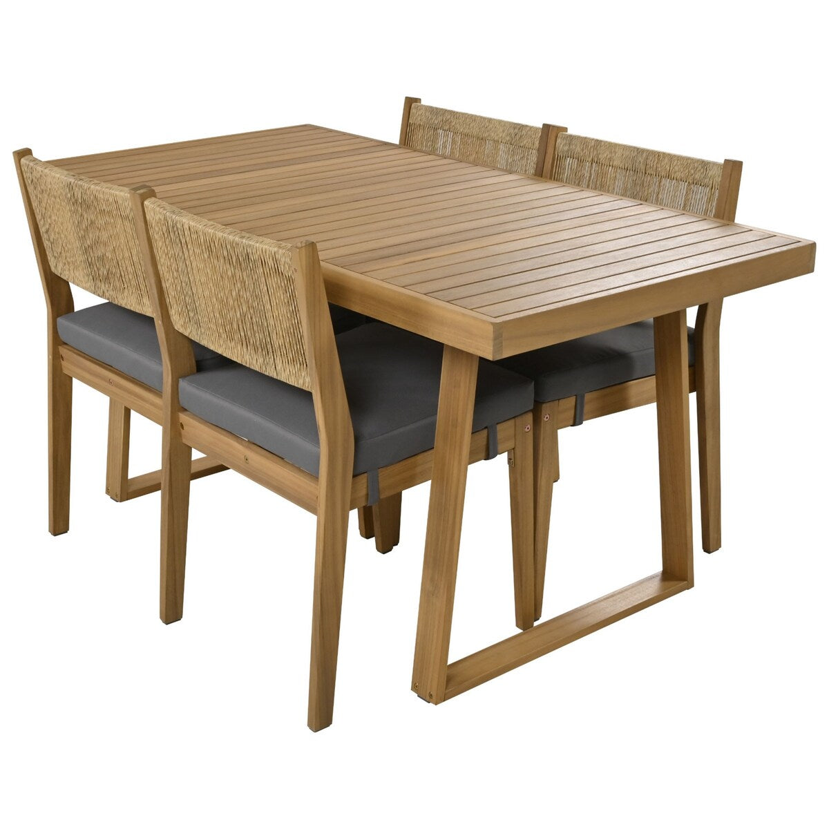 Outdoor Acacia Wood Dining Table and Chairs Set