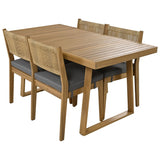 Outdoor Acacia Wood Dining Table and Chairs Set