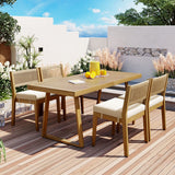 Outdoor Acacia Wood Dining Table and Chairs Set